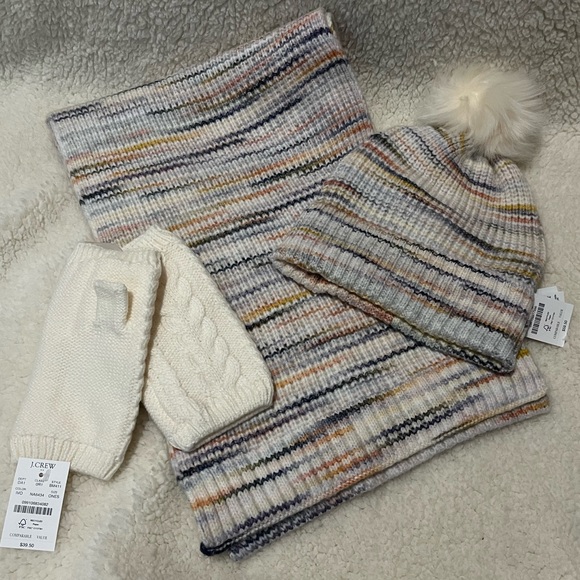 J. Crew Factory Accessories - WOMENS J CREW SCARF, HAT, GLOVES ONE SIZE MULTI COLOR NWT!